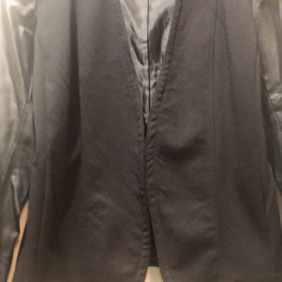 Cynthia Crowley open jacket (polyester blends and faux leather sleeves) size M - Picture 2 of 9